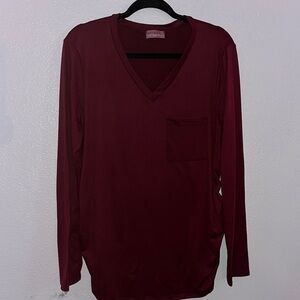 Ragdoll Burgundy V-Neck Blouse